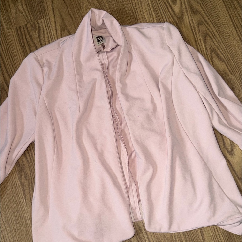 Anne Klein Light Pink Open-Front Women's Jacket